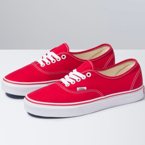vans red authentic shoes